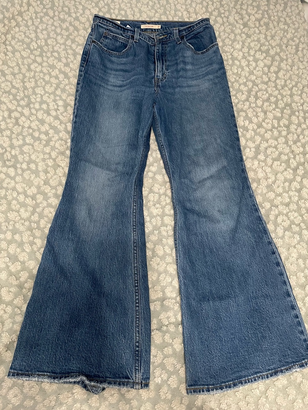 Levi's Wide-Leg Flare Jeans in Blue Denim